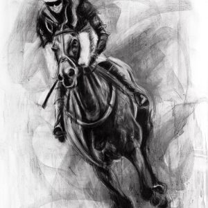 The final turn a jockey coming round the final bend by Emily Johnson
