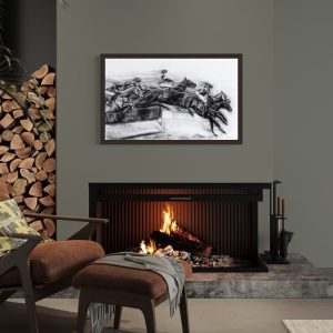 energetic charcoal work - Winging It in a lounge setting