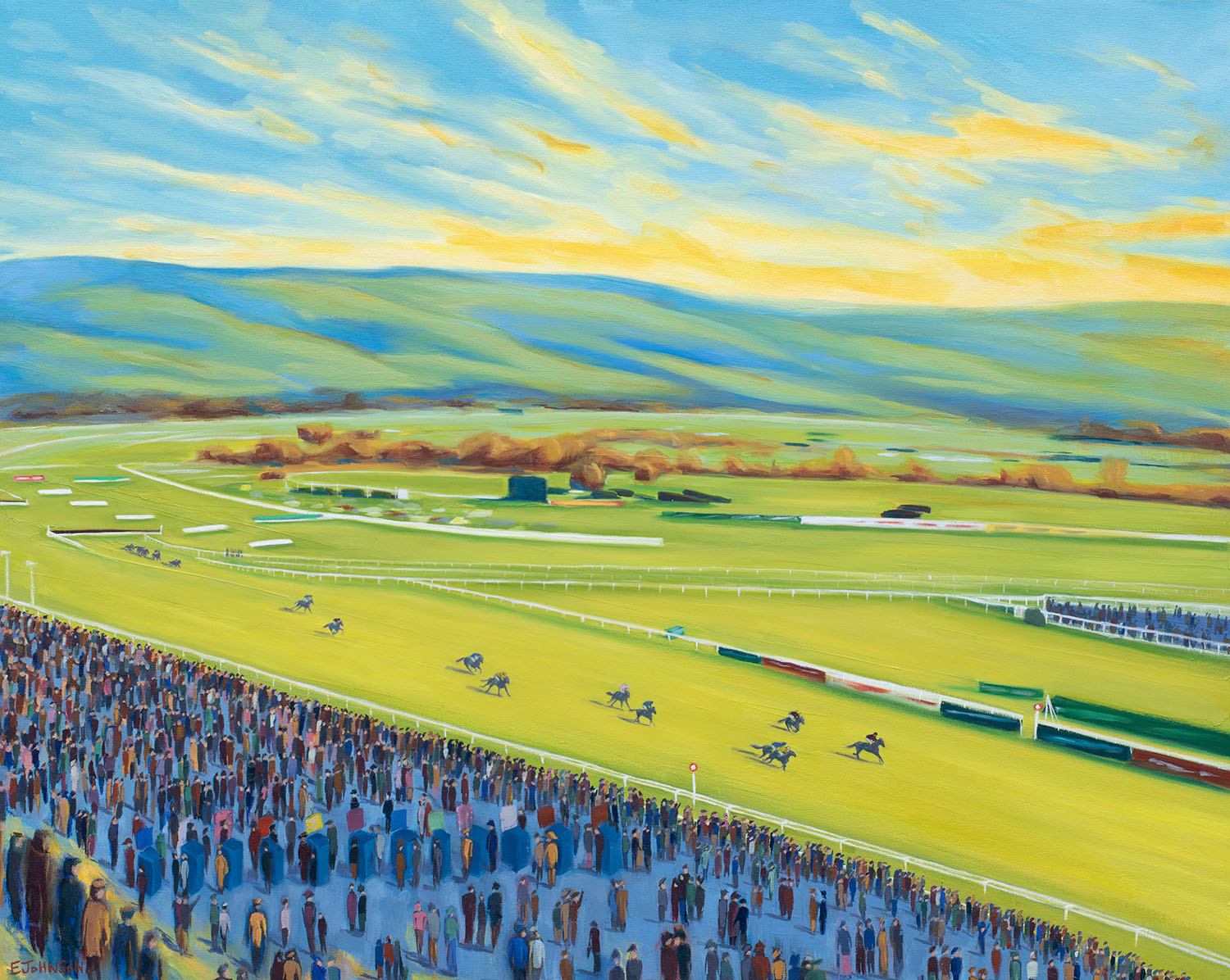 Cheltenham Racecourse Print - View from the Stands - Emily Johnson Fine Art
