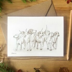 Hunting Greetings Card - "Hounds"